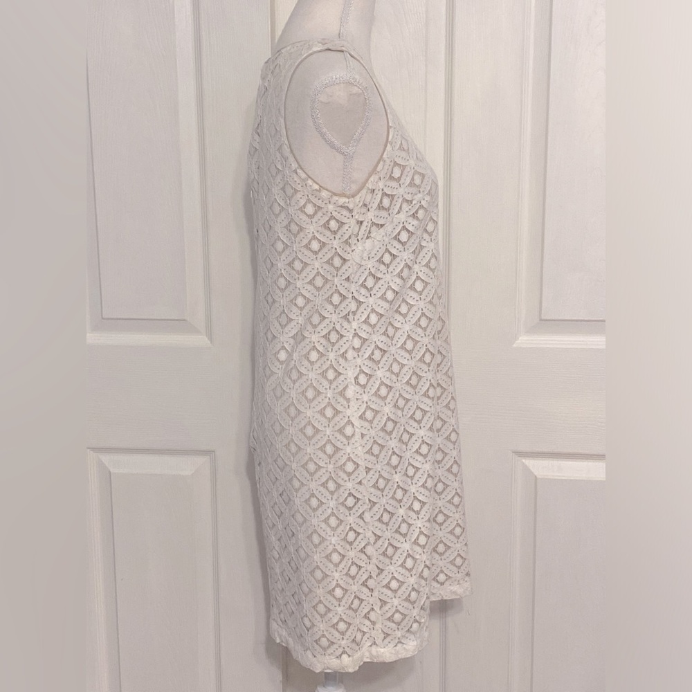 Apt. 9 Dress White Lace Overlay with Tan Lining Size Small - Picture 4 of 11